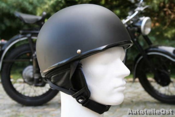 Oldtimer Helm in Schwarz matt