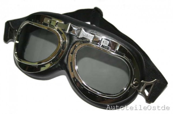 101 Oldtimer Brille Fliegerbrille Chrom